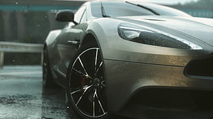 grey vehicle, Driveclub, car, rain, Aston Martin