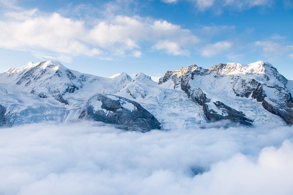 snow covered mountain, Mountains, Summit, Snow HD wallpaper