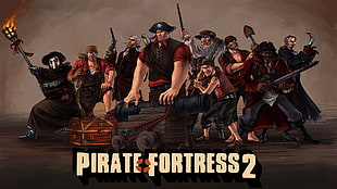 Pirate Fortress 2 cover, Team Fortress 2, video games HD wallpaper