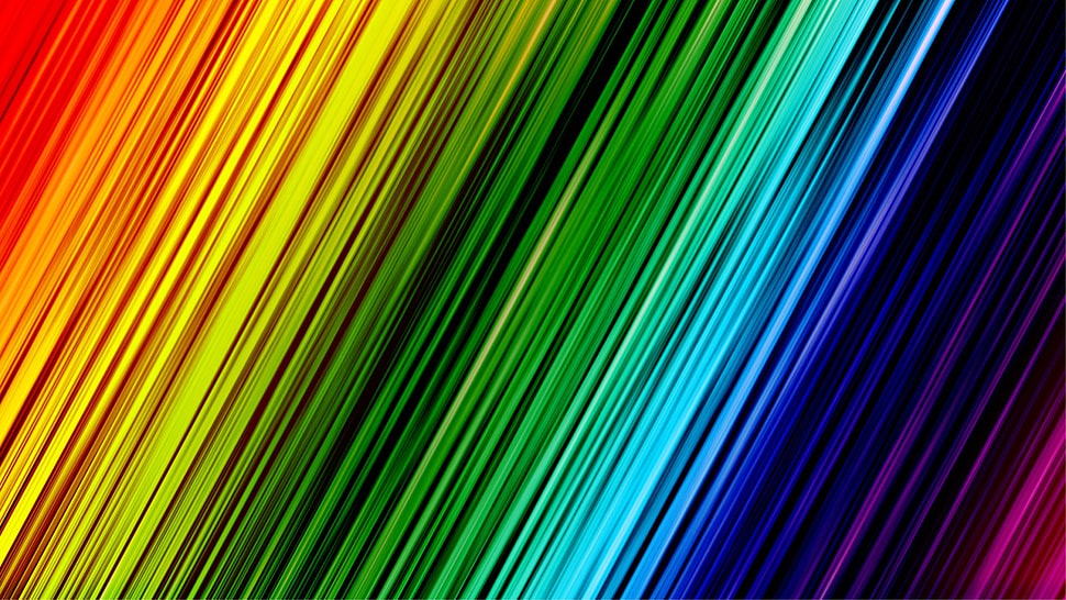 rainbows, colorful, digital art, lines HD wallpaper
