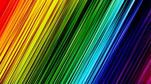 rainbows, colorful, digital art, lines