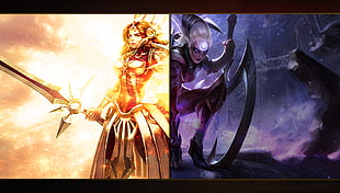 Diana, League of Legends, video games, collage