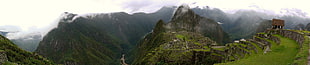 mountain top photo, landscape, mountains, mist, Machu Picchu