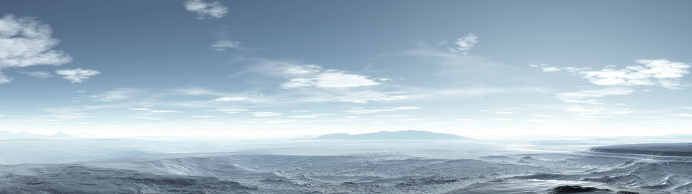 blue sea under blue sky HD wallpaper