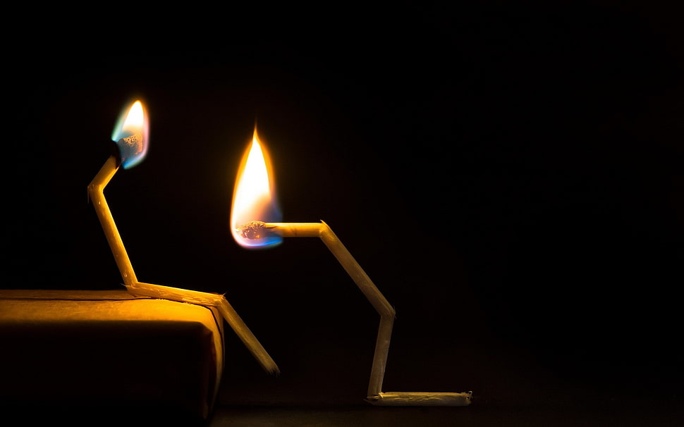 burning match sticks HD wallpaper