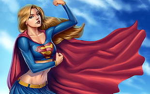 Supergirl illustration, Supergirl, Superman, superhero, superheroines