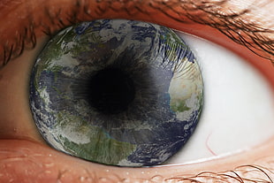 right human eye, eyes, Earth HD wallpaper