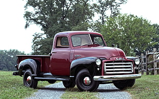 showing red single cab