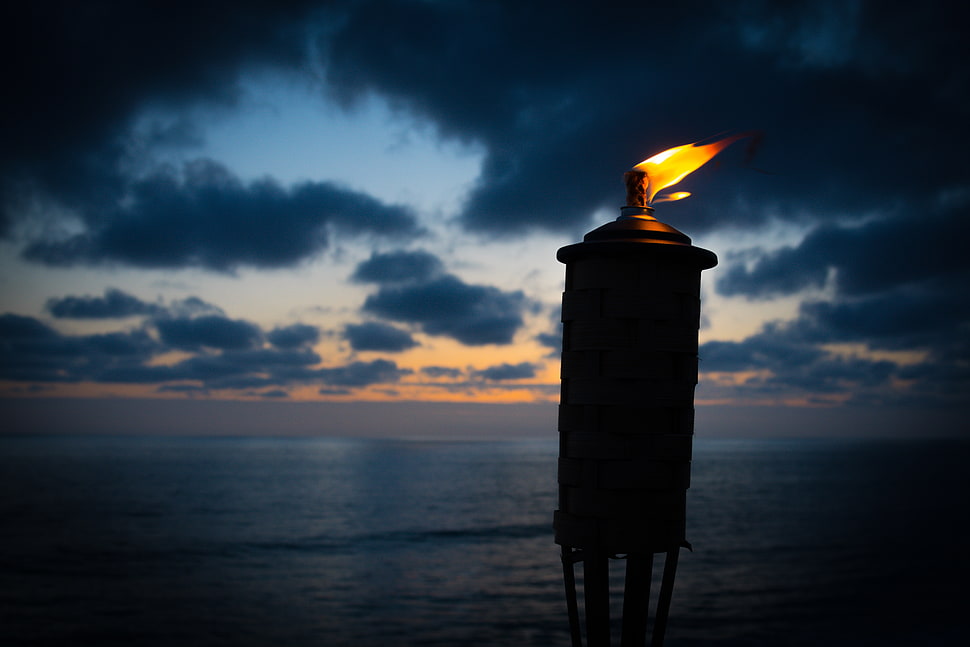 black torch, Torch, Fire, Wick HD wallpaper
