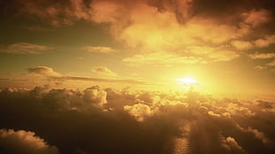 white clouds and sun, clouds, sky, nature, lighthouse