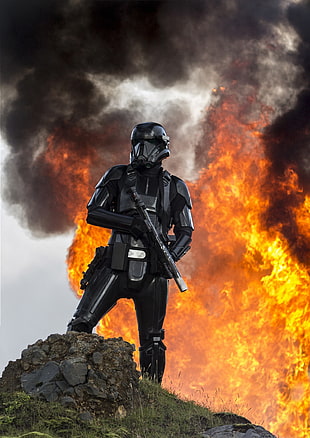 black Star Wars Storm Trooper illustration, Star Wars, Rogue One: A Star Wars Story, Death Troopers