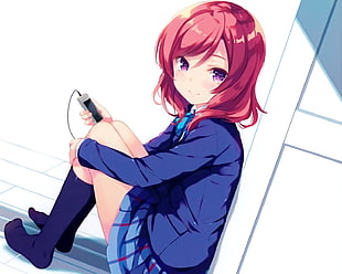 female anime character wallpaper, anime, Love Live!, Nishikino Maki, school uniform