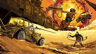 war-themed wallpaper, Mad Max, Mad Max: Fury Road, movies, car HD wallpaper