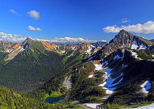 rocky mountains with blue sky background