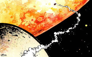 two planets comics strip, Calvin and Hobbes HD wallpaper