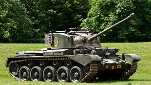 green and gray panzer, tank, Comet 1, military