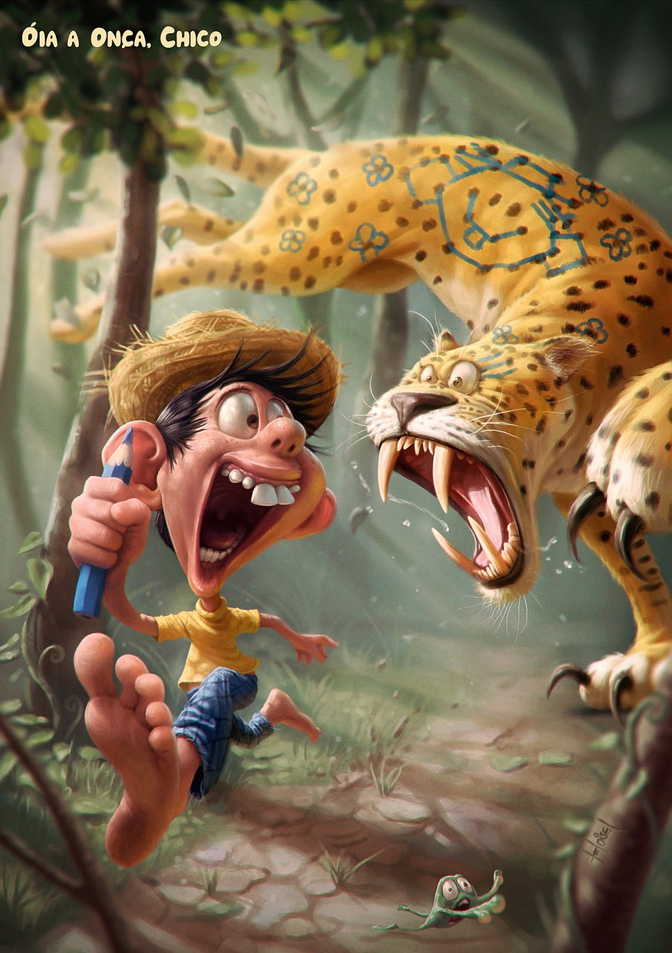 tiger and boy cartoon character, Chico Bento, comics, Tiago Hoisel HD wallpaper