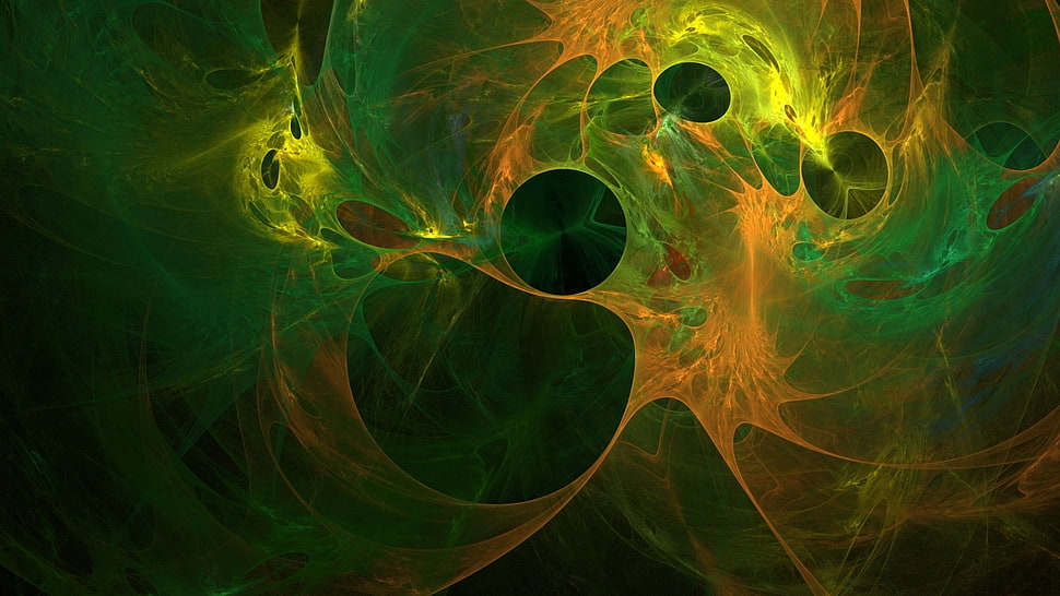 yellow and green digital wallpaper HD wallpaper