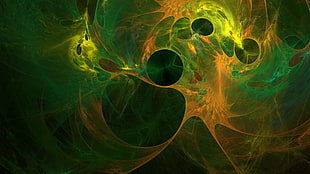 yellow and green digital wallpaper