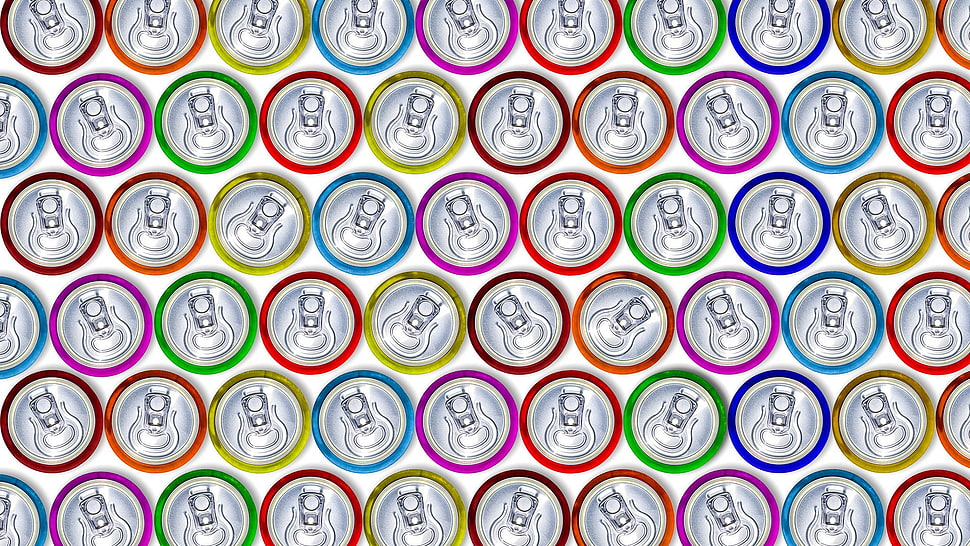 assorted can lot, digital art, abstract, pattern, CGI HD wallpaper