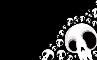 white skull illustration, skull HD wallpaper