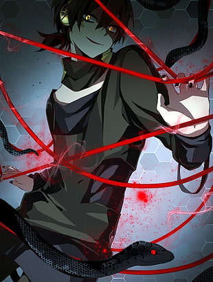 black haired male anime character, Kagerou Project, Kano Shuuya, anime