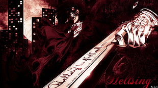 anime character holding gun illustration, Alucard, Hellsing