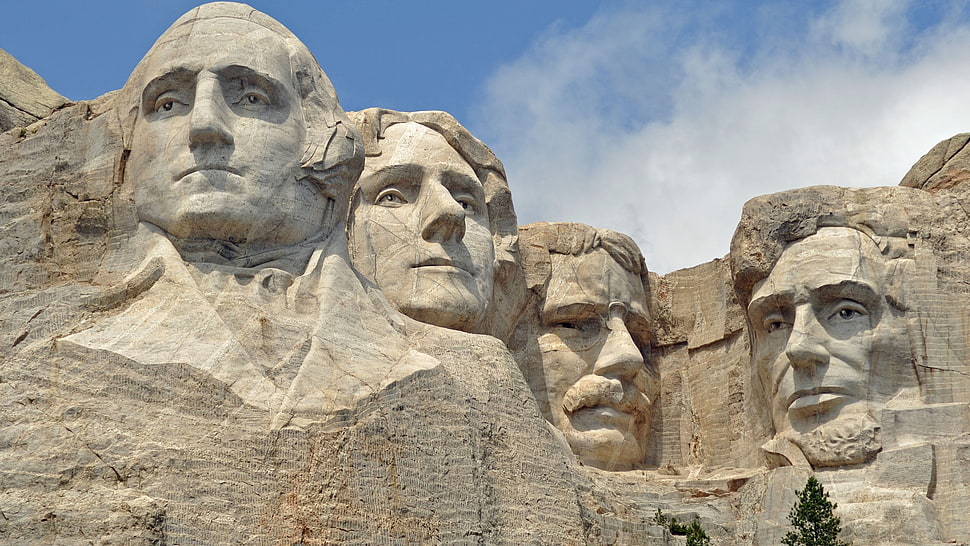 Mount Rushmore, Washington D.C., landscape, Mount Rushmore, Thomas Jefferson, George Washington HD wallpaper