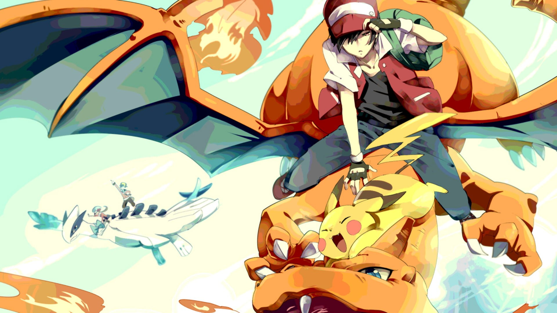 Pokemon Ash, Pikachu, and Charizard poster HD wallpaper | Wallpaper Flare