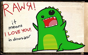 dinosaur printed poster, humor HD wallpaper