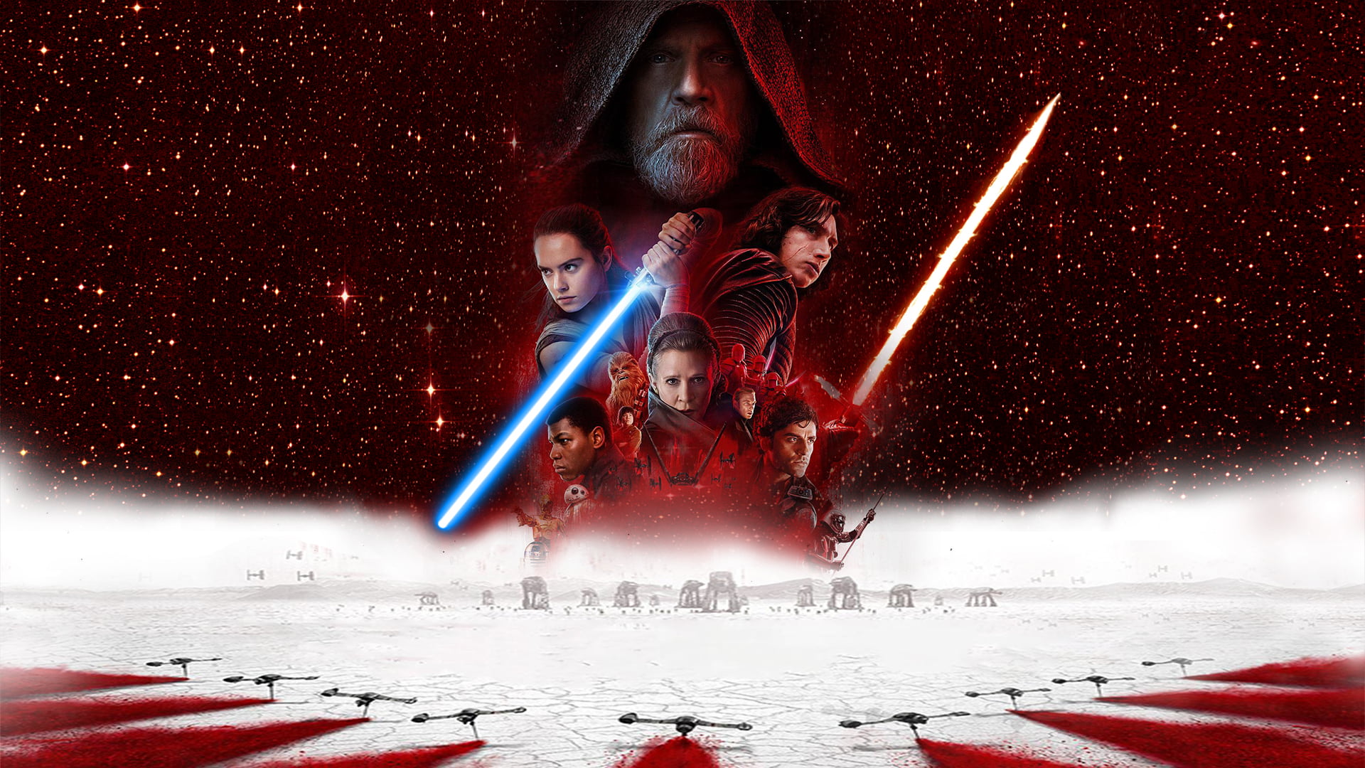 Star Wars digital wallpaper, Star Wars: The Last Jedi, Rey (from Star Wars), Luke Skywalker, Princess Leia