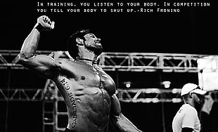 men's illustration with text overlay, CrossFit, Rich Froning Jr., sports