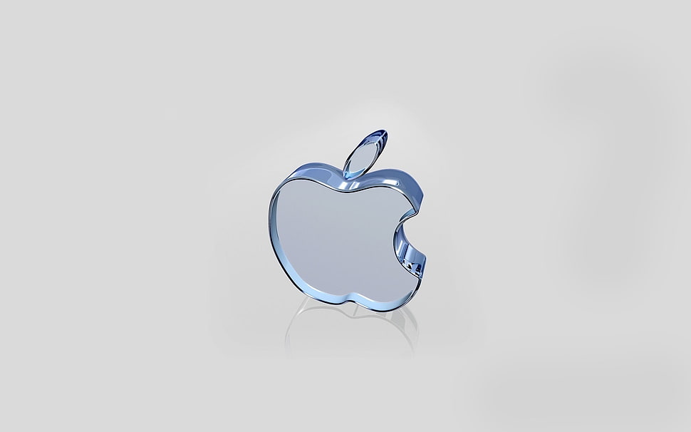 blue glass Apple Logo HD wallpaper