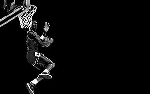 Michael Jordan with basketball ring HD wallpaper