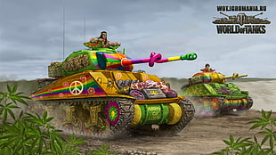 World of Tanks 3D wallpaper, World of Tanks, tank, M4 Sherman, wargaming