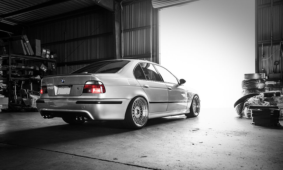 silver BMW sedan, car, BMW, BMW M5 E39, E 39 HD wallpaper