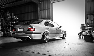 silver BMW sedan, car, BMW, BMW M5 E39, E 39 HD wallpaper