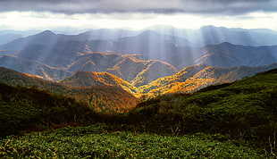 landscape photography of mountain with sun rays