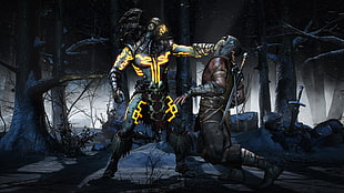 Mortal Kombat X graphic wallpaper, Mortal Kombat, Scorpion (character), Kotal Khan, Mortal Kombat X
