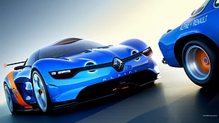 blue Renault Alpine coupe, car, Renault Alpine, blue cars HD wallpaper