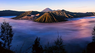 brown volcano, landscape HD wallpaper