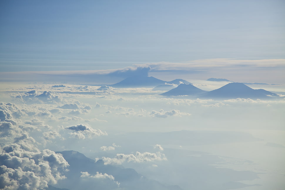 top view photography of clouds HD wallpaper
