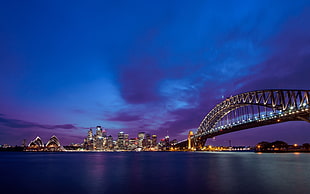 black Australia bridge, sea, urban, bridge, Sydney HD wallpaper