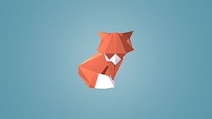 orange fox origami HD wallpaper