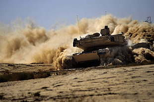 brown military tank, tank, battle HD wallpaper