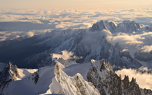 snow-covered mountain, mountains, snow, winter, Mont Blanc
