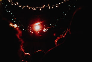white and red string lights