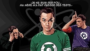 men portrait illustrations, Sheldon Cooper, The Big Bang Theory, quote HD wallpaper