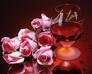 red liquid filled wine glass HD wallpaper