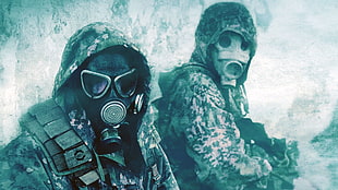 black gas mask, gas masks, soldier HD wallpaper
